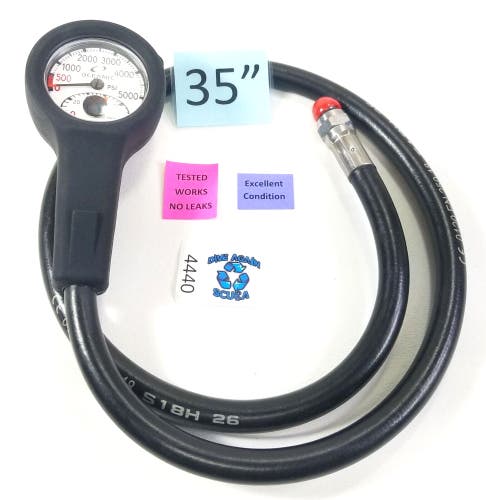 Oceanic 2" 5000 PSI SPG Submersible Pressure Gauge Scuba Dive Boot & Thermometer