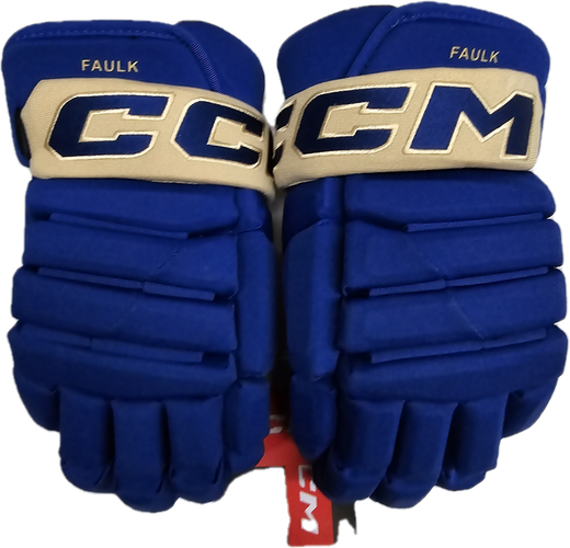 CCM HGP43XP CUSTOM PRO STOCK HOCKEY GLOVES ROYAL BLUE 15" ST. LOUIS BLUES HERITAGE NHL FAULK(12070)