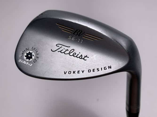 Titleist Vokey Spin Milled SM4 Chrome 56* 11 Bounce Wedge Steel Mens RH
