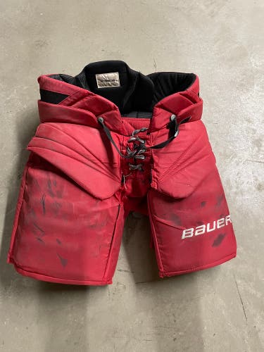 Used Large Bauer Pro Stock Custom Hockey Goalie Pants - Carolina
