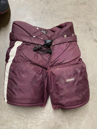 Used Medium Bauer Pro Stock Custom Hockey Goalie Pants - Umass Amherst