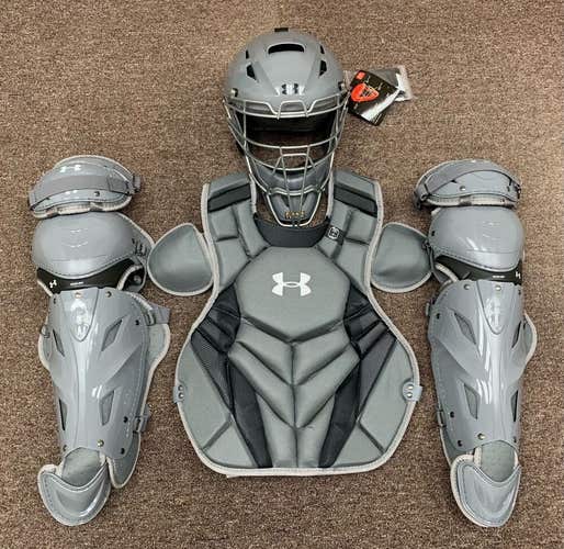 Under Armour Pro 4 Series Youth 10-12 Catchers Gear Set - Graphite Grey