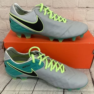 Nike Tiempo Legend VI FG Men's Soccer Cleats Wolf Grey Black Jade Turquoise US 6