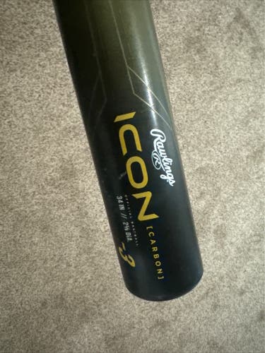 Used  Rawlings BBCOR Certified Composite 31 oz 34" ICON Bat