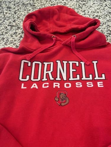 Cornell lacrosse team hoodie red L large mens