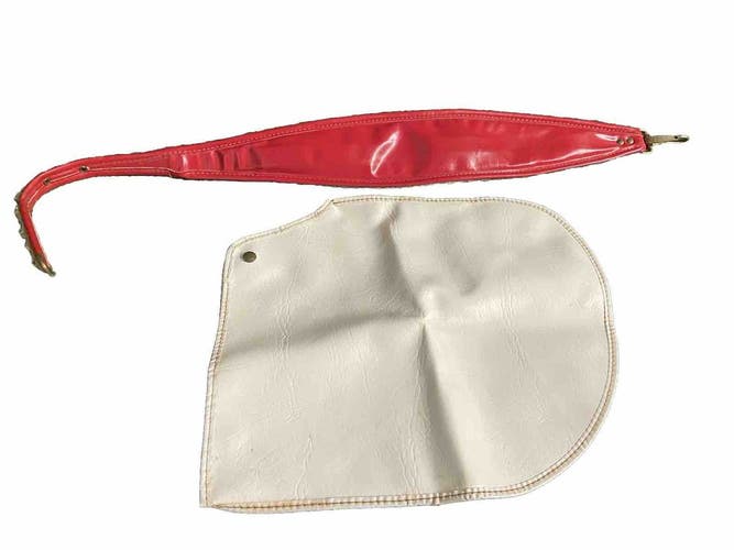 Spalding Golf Bag Strap And Snap On Rain Hood For Vintage Red And White Cart Bag
