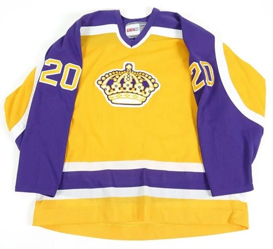 Luc Robitaille LA Kings Throwback Yellow Used XXL Men's CCM Jersey