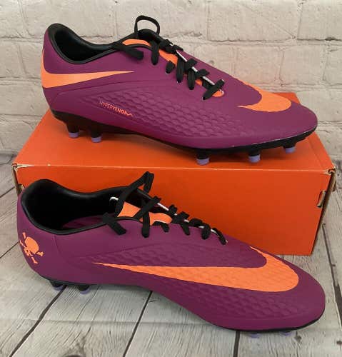Nike Hypervenom Phelon FG Women's Soccer Cleats Violet Orange Black US Size 10