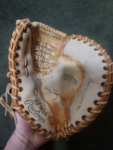 Used Right Hand Throw Rawlings First Base Fastback Baseball Glove 12.75"