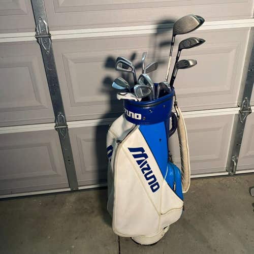Mizuno & TaylorMade Mens Right Handed Golf Club Complete Set With Staff Bag