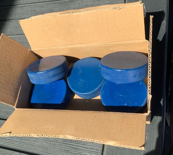 5 Used Blue Mite Puck