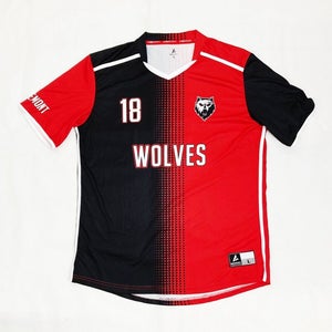 Wolves Soccer Jersey Number 18 Men's Large Black & Red