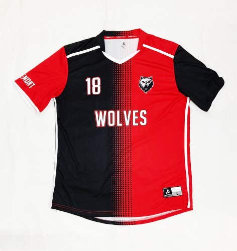 Wolves Soccer Jersey Number 18 Men's Large Black & Red