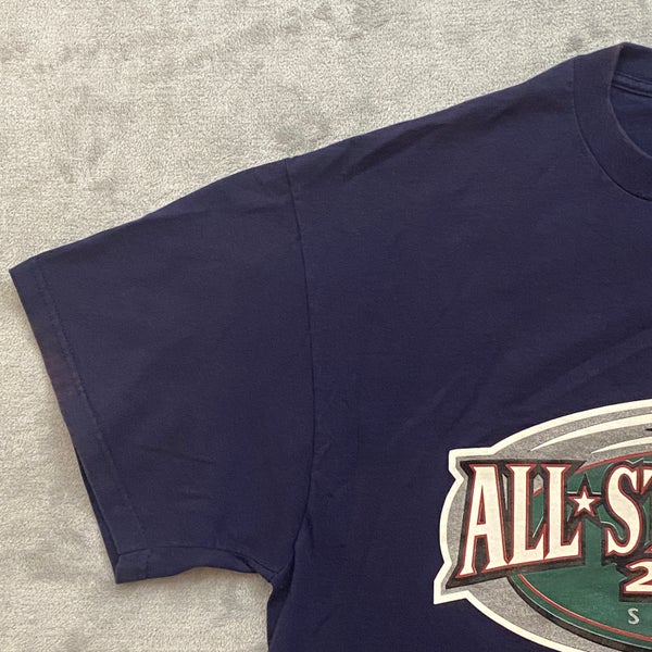 Vintage 2001 MLB All-Star Game Seattle T Shirt Men XL Navy Majestic Short Sleeve