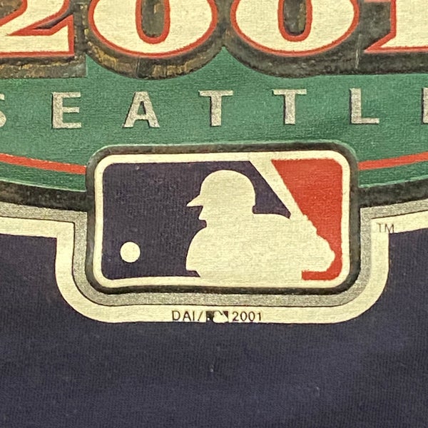Vintage 2001 MLB All-Star Game Seattle T Shirt Men XL Navy Majestic Short Sleeve