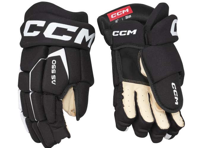 NEW CCM Tacks AS550 Gloves, Black/White, 14"