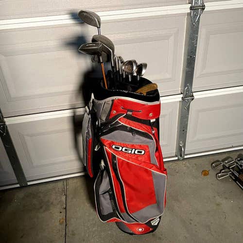 LEFT HANDED Mens Golf Club Complete Set With Ogio Bag