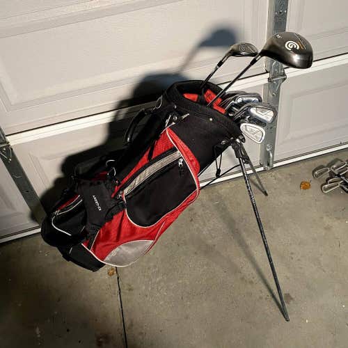 LEFT HANDED Mens Mizuno & Cleveland Golf Club Set With Stand Bag
