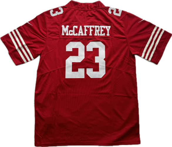 Christian McCaffrey Red  Jersey - All Men Women Youth Size Available
