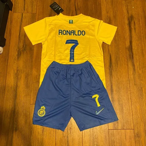 Al Nassr Home 7 Cristiano Ronaldo Soccer Jersey and Shorts Set-All Men Women Youth Size Available