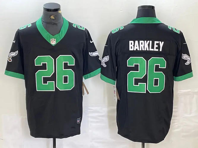 Eagles 26 Saquon Barkley Black Jersey-All Men Women Youth Size Available