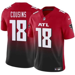 Kirk Cousins Red Black F.U.S.E. Vapor Untouchable Stitched Jersey-All Men Women Youth Size Available