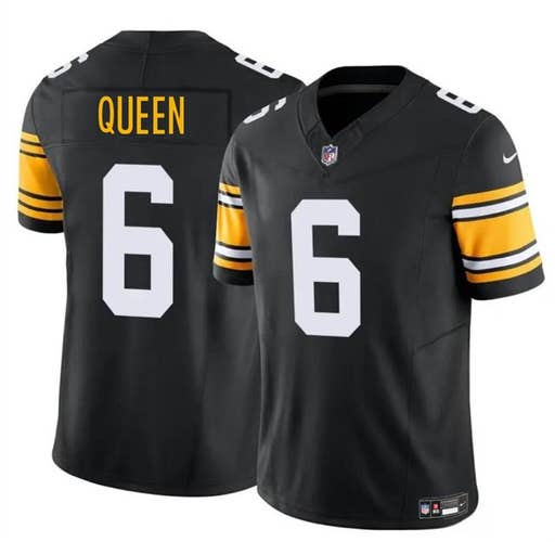Pittsburgh Steelers #6 Patrick Queen Black Stitched Jersey -All Men Women Youth Size Available