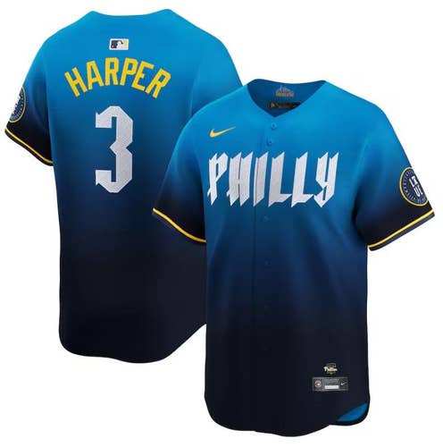 #3 Bryce Harper Blue 2024 City Connect Limited Stitched Jersey  -All Men Women Youth Size Available