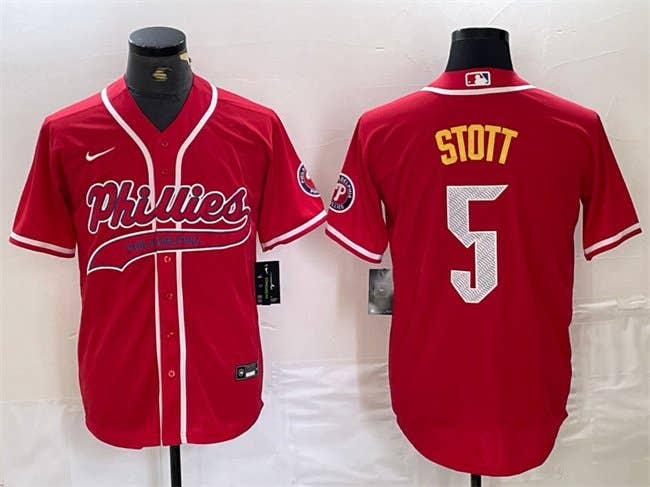 #5 Bryson Stott Red 2024 City Connect Stitched Jersey  -All Men Women Youth Size Available