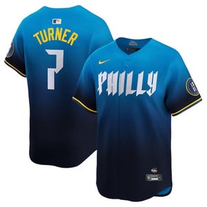 #7 Trea Turner Blue 2024 City Connect Limited Stitched Jersey  -All Men Women Youth Size Available