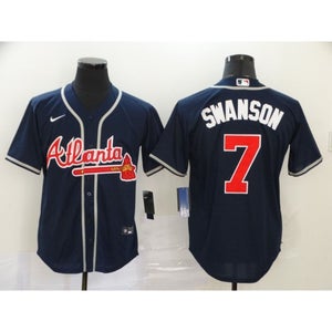 Atlanta Braves Dansby Swanson Navy Jersey -All Men Women Youth Size Available