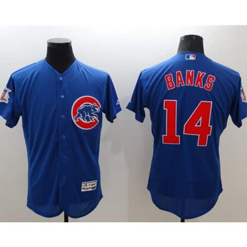 Chicago Cubs Ernie Banks Blue Jersey -All Men Women Youth Size Available