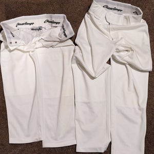 White Adult Men's Used Small Rawlings Game Pants