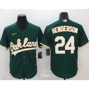 Oakland Athletics Rickey Henderson Green Jersey -All Men Women Youth Size Available