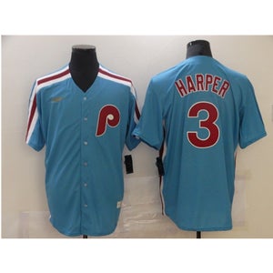 Philadelphia Phillies Bryce Harper Blue Jersey -All Men Women Youth Size Available