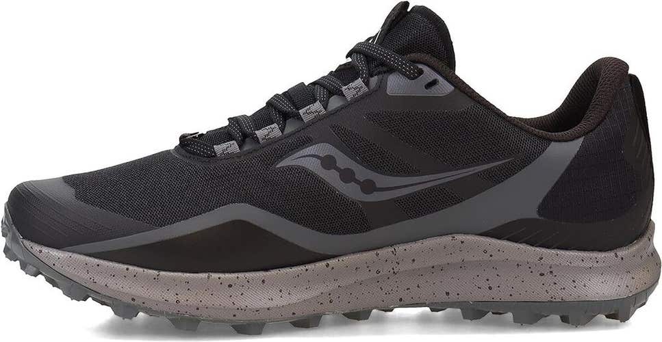 Saucony Adult Mens Peregrine 12 S20738-05 Black/Charcoal Trail Running Shoes NIB