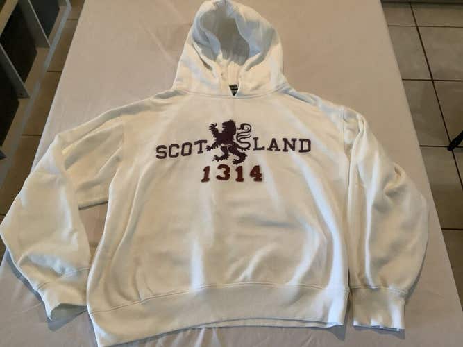 Scotland Hooded Sweatshirt Hoodie White Embroidered Mens M Lion Rampant Box O