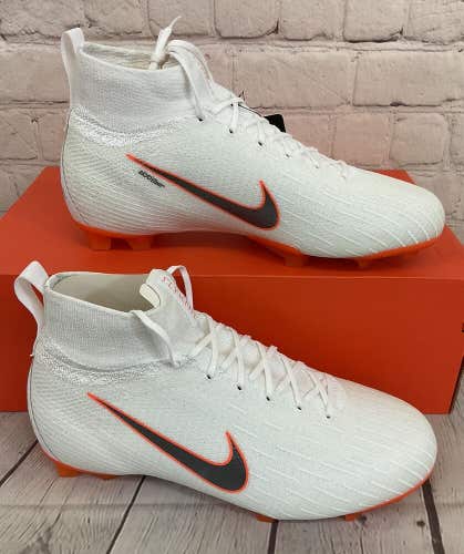 Nike JR Superfly 6 Elite FG Boys Soccer Shoes White Metallic Cool Grey US 5.5Y