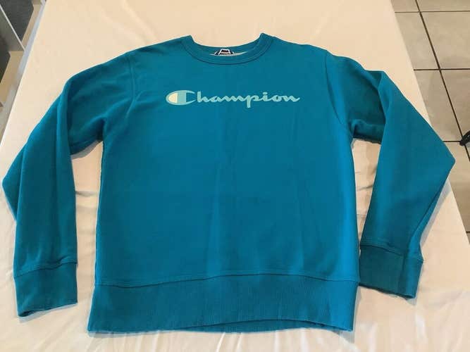Champion Brand Pullover Sweatshirt Teal Mens Small Box O
