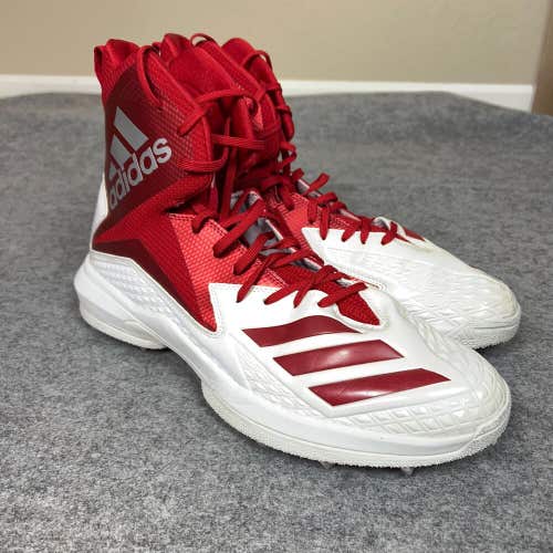 Adidas Mens Football Cleats 16 Red White Shoe Lacrosse Freak High Lineman Sport