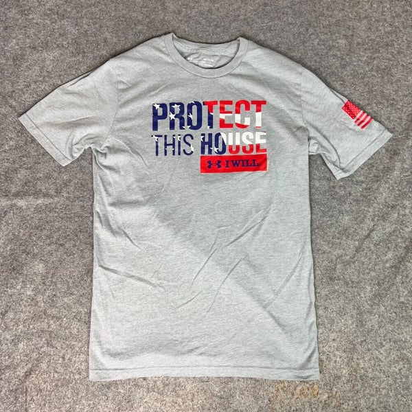 Under Armour Mens Shirt Small Gray Tee T American Flag USA Heatgear 4th of July