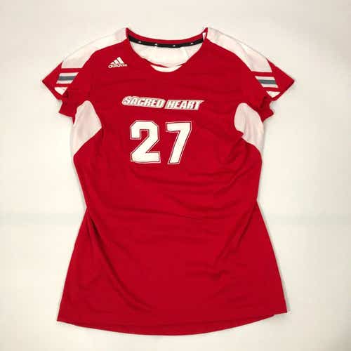 Sacred Heart Pioneers Womens Shirt Medium Adidas Red White Jersey Soccer NCAA 27