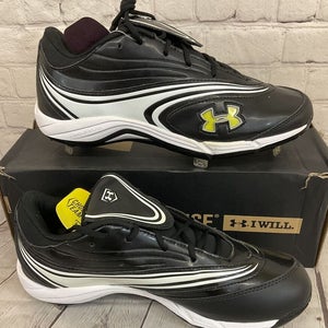 Under Armour 1228394-011 Glyde IV Womens ST CC Baseball Cleats Black White US 11