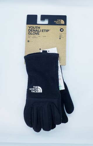 NWT The North Face Youth Denali Etip Gloves size Medium (M) Black