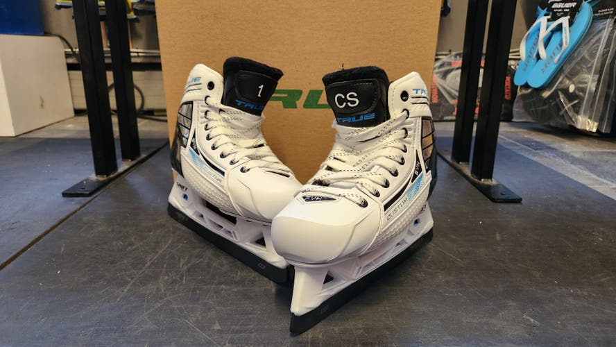 New Senior True SVH Pro Return 2 piece Size 7 Goalie Skate with Custom Tongues and Steel [21010031]