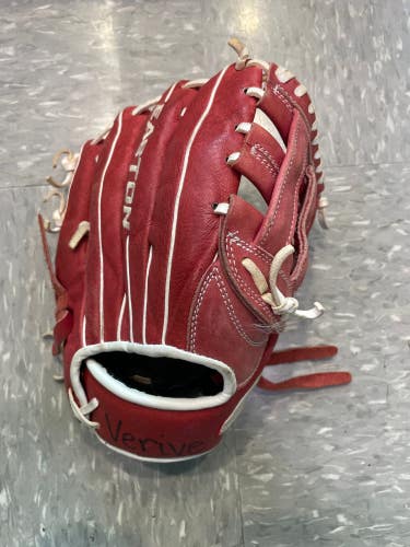 Red Used Easton Right Hand Throw Outfield Baseball Glove 11"