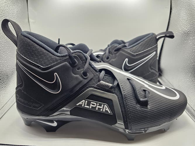 Nike Alpha Menace Pro 3 'Black Iron Grey' Football Cleats Men's Size 11.5