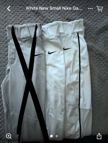 White New Small Nike Game Pants