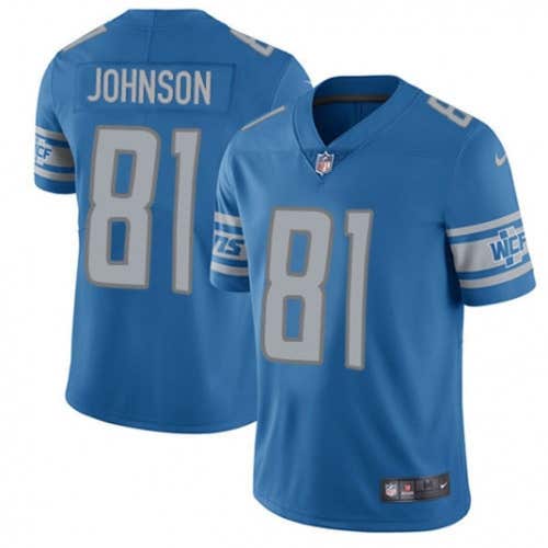 Detroit Lions Calvin Johnson Blue Jersey -All Men Women Youth Size Available