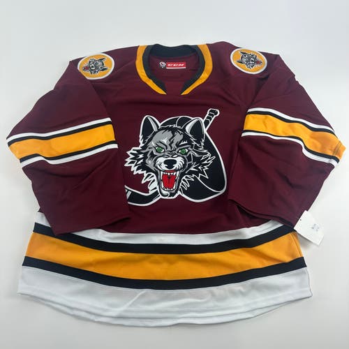 Brand New Authentic Chicago Wolves AHL Quicklite Game Jersey - MIC Made in Canada